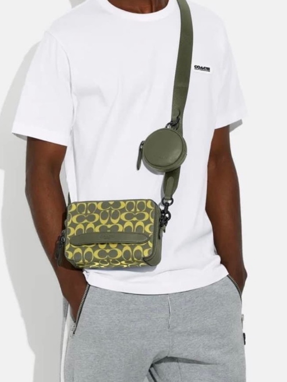Coach Charter Crossbody with Card Holder Wallet Army Green Key Lime LIKE NEW! - Picture 3 of 16